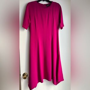 Teri Jon size 8 a-line midi handkerchief bottom pink dress